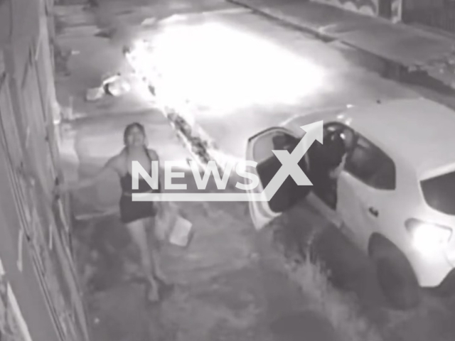 A dog jumps from the second floor of an apartment building in Ananindeua, Brazil, undated. The dog reportedly jumped from excitement after seeing its owners. Note: Picture is screenshot from a video. (Newsflash)