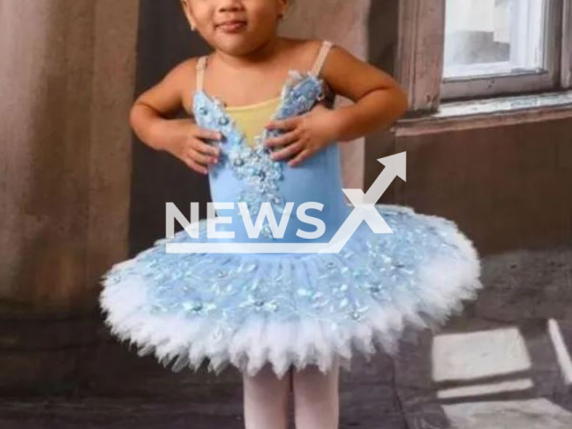 Eloa Victoria Silva Oliveira, 2, poses in undated photo. She died  after being shot with a gun while playing with her 5-year-old cousin in  Cuiaba, Brazil, on Thursday, May 11, 2023.
 Note: Private photo.  (Newsflash)