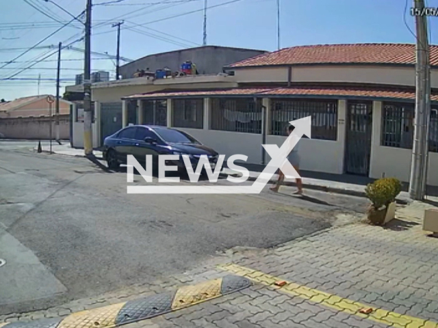 Micaelly dos Santos Lara, 19, gets into her ex-boyfriend's car before she is killed in Hortolandia, Brazil, on Monday, May 15, 2023. She was found dead with her boyfriend David Aparecido da Silva Alves, 30, who had a gun in his head, in Hortolandia, Brazil. Note: Picture is a screenshot from a video (Newsflash)