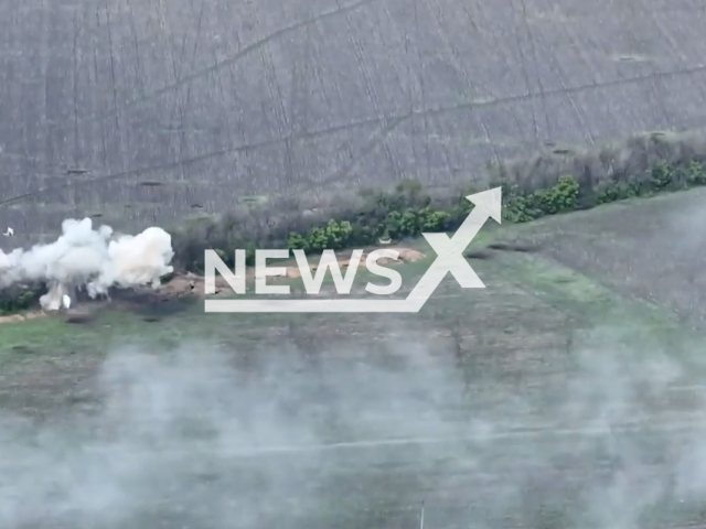 Ukrainian artillery destroys Russian ammunition field storage in Ukraine in undated footage. The footage was released by 103rd Separate Territorial Defense Brigade on Wednesday, May, 17, 2023.
Note: Picture is a screenshot from a video (@oborona.lviv/Newsflash)