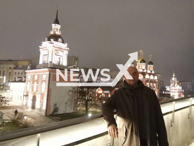 Photo shows Nikos Bogonikolos in Zaryadye Park, Moscow, Russia, undated. Bogonikolos was arrested in Paris, France, on May 9, 2023, and has been accused of acquiring U.S. technology and smuggling it to Russia. Note: Picture is private (@nikosbog/Newsflash)