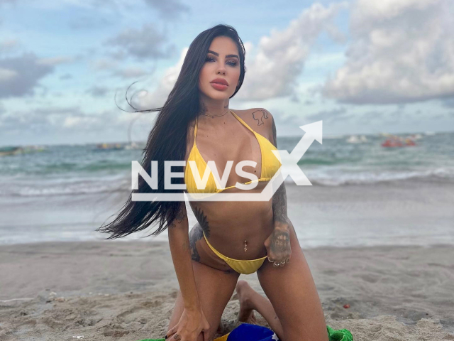 Influencer Yeda Freitas poses in undated photo. She was arrested on suspicion of being an accomplice in a murder that took place in March 2022 in Goiânia, Brazil. Note: Private photo. (@yedafreitass_/Newsflash)