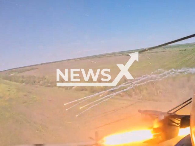 Ukrainian attack helicopter fires missiles at Russian positions in Ukraine in undated footage. The footage was released by 18th Separate Brigade of Army Aviation named after Igor Sikorsky on Friday, May, 19, 2023. 
Note: Picture is a screenshot from a video (@18obraa/Newsflash)