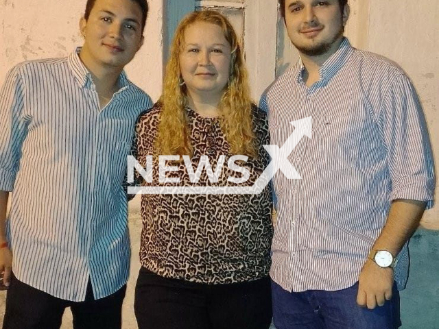 Griselda Blanco, 45, poses with her sons in undated photo. She was found killed  at her home  Curuzu Cuatia, Argentina, on Saturday, May 20, 2023, and her ex was arrested.
 Note: Private photo.  (@griselda.blanconoticias/Newsflash)