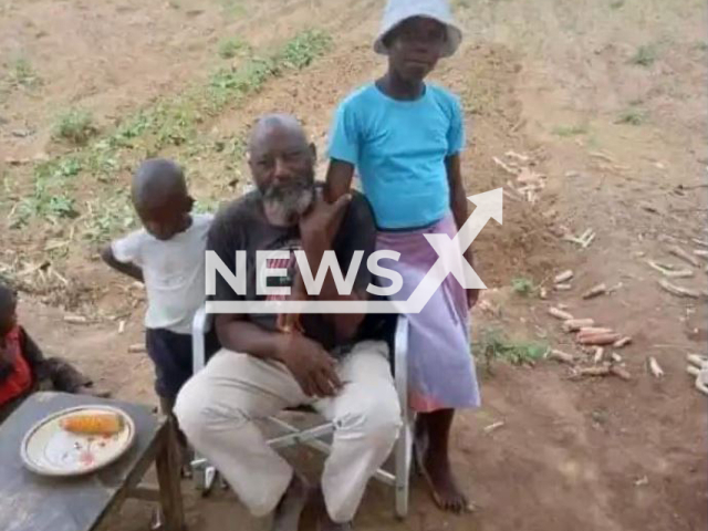 Picture shows Johanne Muzorora, 65,  with his wife, 10, undated.  The member of the Johanne Marange apostolic sect,  was arrested after allegedly  marrying his first wife’s 10-year-old niece,   in Chiredzi, Zimbabwe. Note: Private photo.  (Newsflash)