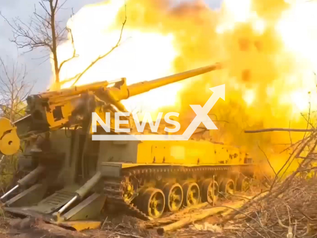 Russian self-propelled gun Giatsint-S fire at Ukrainian military positions in Ukraine in undated footage. The footage was released by Russian MoD on Tuesday, May, 23, 2023.
Note: Picture is a screenshot from a video (@mod_russia/Newsflash)