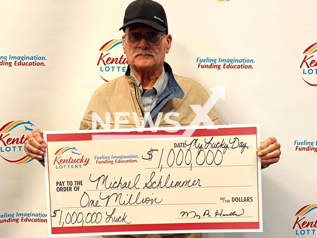 Michael Schlemmer from the town of Corbin, Kentucky, USA, poses in undated photo. He won USD 1.000.000 (GBP 807750) on the lottery in May 2023. Note: Licensed content. (Kentucky Lottery/Newsflash)