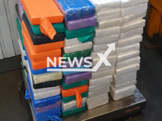 Image shows some of the 1.5 tonnes (lbs 3,300) of cocaine, undated photo. It was seized by customs in the city of Frankfurt, Germany, as reported on Wednesday, May 24, 2023. Note: Licensed content. (ZFA Frankfurt am Main/Newsflash)