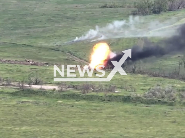 Ukrainian forces destroy Russian military positions and armoured vehicles on the battlefield in Ukraine in undated footage. The footage was released by 59th separate motorized infantry brigade on Thursday, May, 25, 2023.
Note: Picture is a screenshot from a video (@59ompbr/Newsflash)