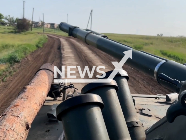 Description: Picture shows Russian BMD-4M on a combat mission near Bakhmut direction in Ukraine in undated footage. The footage was released by Russian MoD on Monday, May, 29, 2023. Notes: Photo is screen from a video(Ministry of Defense of Russia/Newsflash)