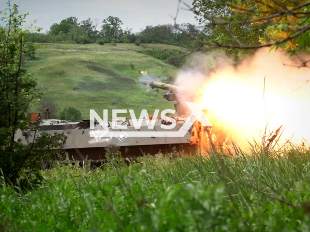 Description: Russian fighters fire at the Ukrainian military positions with Shturm-S self-propelled anti-tank systems in Ukraine in undated footage. The footage was released by Russian MoD on Monday, May, 29, 2023. Notes: Photo is  screen from a video(Ministry of Defense of Russia/Newsflash)