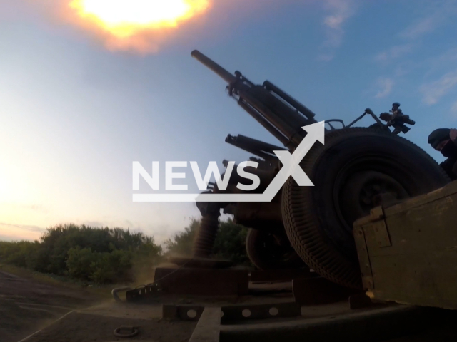 Russian fighters fire with automatic mortars "Vasilek" at the Ukrainian military positions in Ukraine in undated footage. The footage was released by Russian MoD on Tuesday, May, 30, 2023.
 Notes: Photo is screen from a video. (Ministry of Defense of Russia/Newsflash)