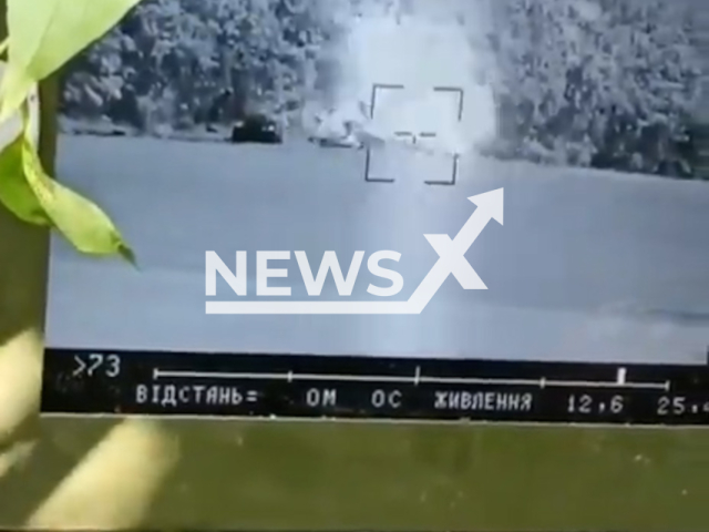 Ukrainian fighters destroy Russian tank with the hit from the Ukrainian anti-tank complex "Stugna-P" in Ukraine in undated footage. The footage was released by Ground Forces of the Armed Forces of Ukraine on Tuesday, May, 30, 2023.
Notes: Photo is screen from a video. (@72.brigade.best/Newsflash)