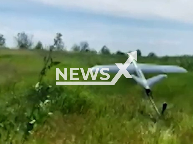 Border guards destroy Russian equipment with the help of attack drones on the left bank of the Dnieper in Ukraine in undated footage. The footage was released by State Border Service of Ukraine on Tuesday, May, 30, 2023.
Notes: Photo is screen from a video. (@DPSUkr/Newsflash)