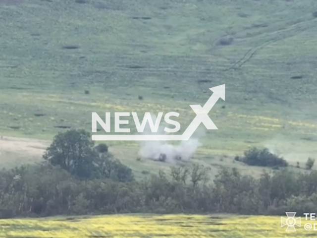 Ukrainian border guards use mortar fire to take out Russian infantry group in video near Bakhmut in Ukraine in undated footage. The footage was released by State Border Service of Ukraine on Tuesday, May, 30, 2023.
Notes: Photo is screen from a video. (@DPSUkr/Newsflash)