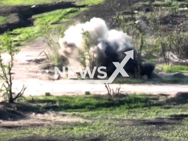 Russian paratroopers with the help of kamikaze drones and artillery storm the Ukrainian stronghold in Ukraine in undated footage. The footage was released by Russian MoD on Wednesday, May, 31, 2023.
Notes: Photo is screen from a video. (Ministry of Defense of Russia/Newsflash)