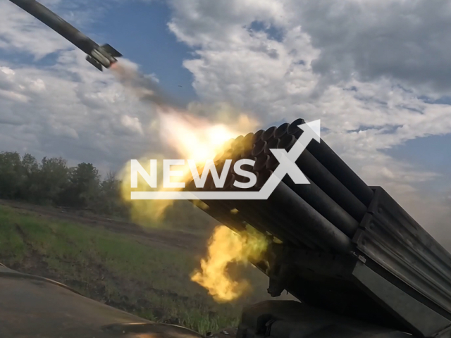 Russian Grad MLRS fire rockets at Ukrainian military positions in Ukraine in undated footage. The footage was released by Russian MoD on Wednesday, May, 31, 2023.
Notes: Photo is screen from a video. (Ministry of Defense of Russia/Newsflash)