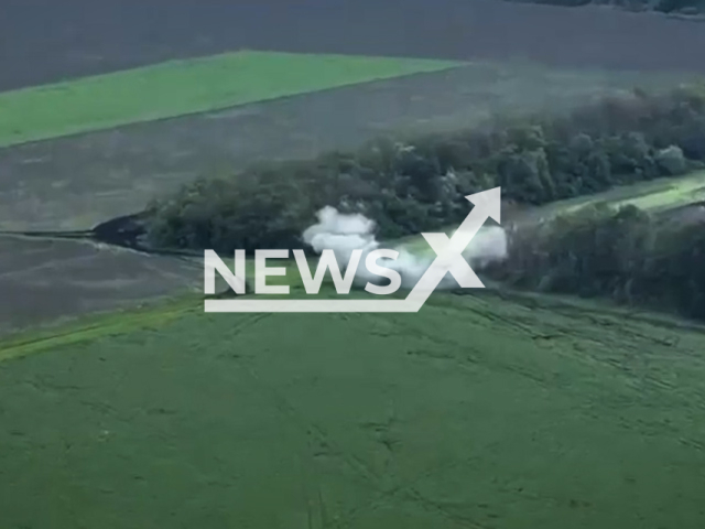 Ukrainian Border guards destroy Russian self-propelled guns and more than 10 military positions on the frontlines in Ukraine in undated footage. The footage was released by DPSU press service on Wednesday, May, 31, 2023.
Notes: Photo is screen from a video. (@DPSU-communication/Newsflash)